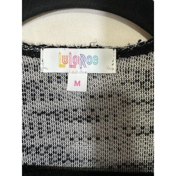 Lularoe Women's Black/Gray/White Marled Open Duster With Pockets Size M Stretch - Picture 2 of 4